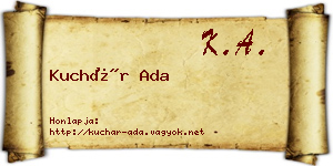 Kuchár Ada névjegykártya